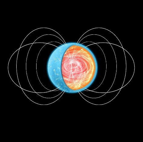 Artistic representation of a neutron star. The layer of nuclear pasta would be located in the innermost crust, near the core.