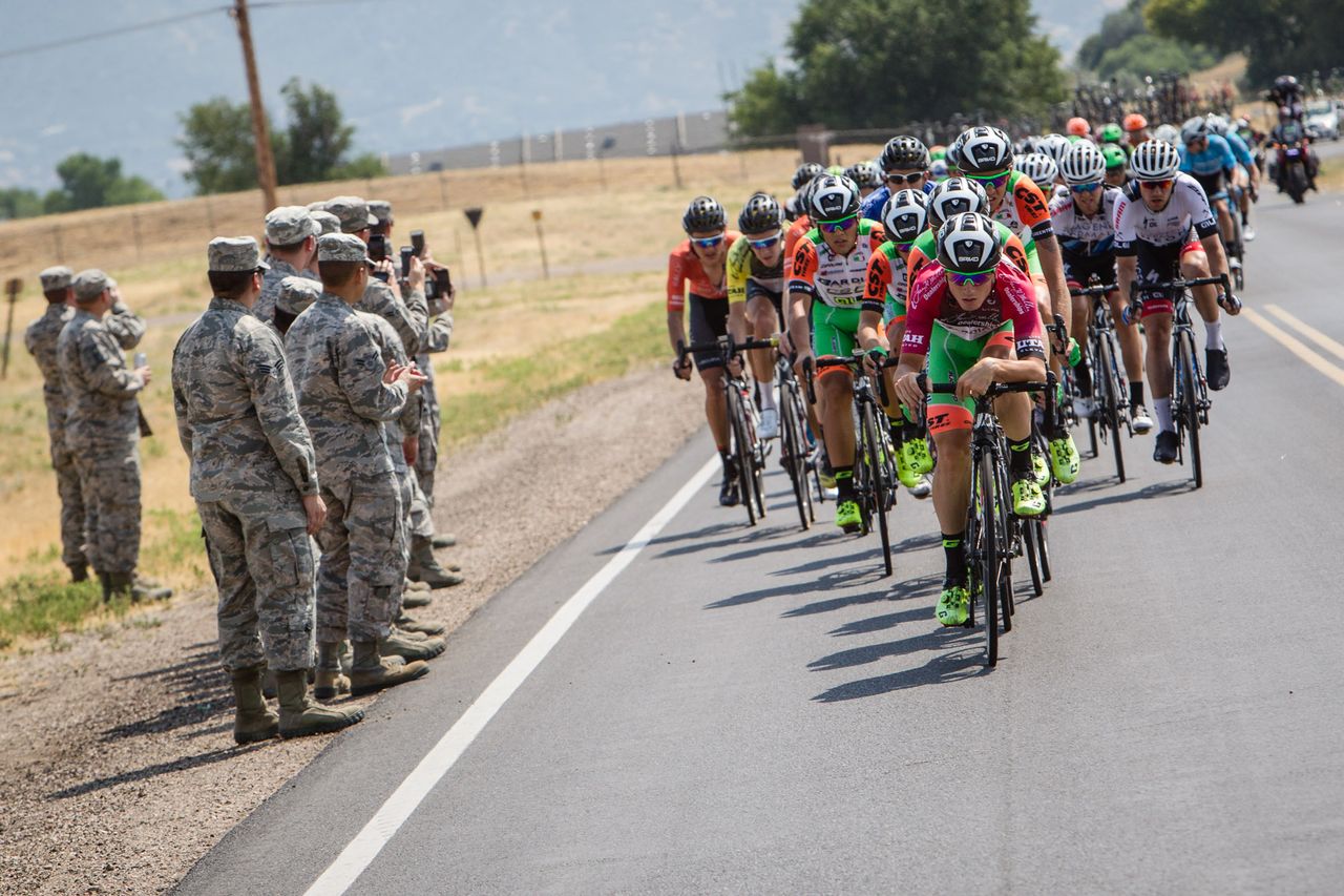 The peloton rides through Hill Airforce Base