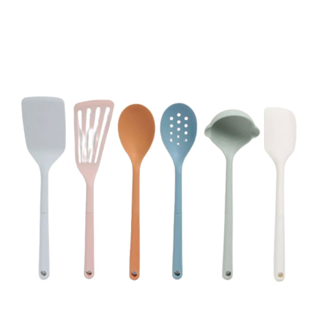 Kitchen Utensils with Silicone Heads, Set of 6