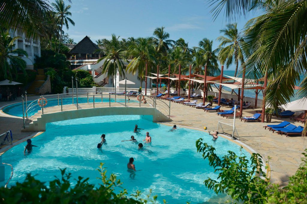 Hotel pool.