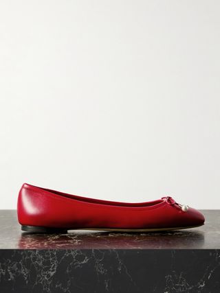 Elme Embellished Leather Ballet Flats