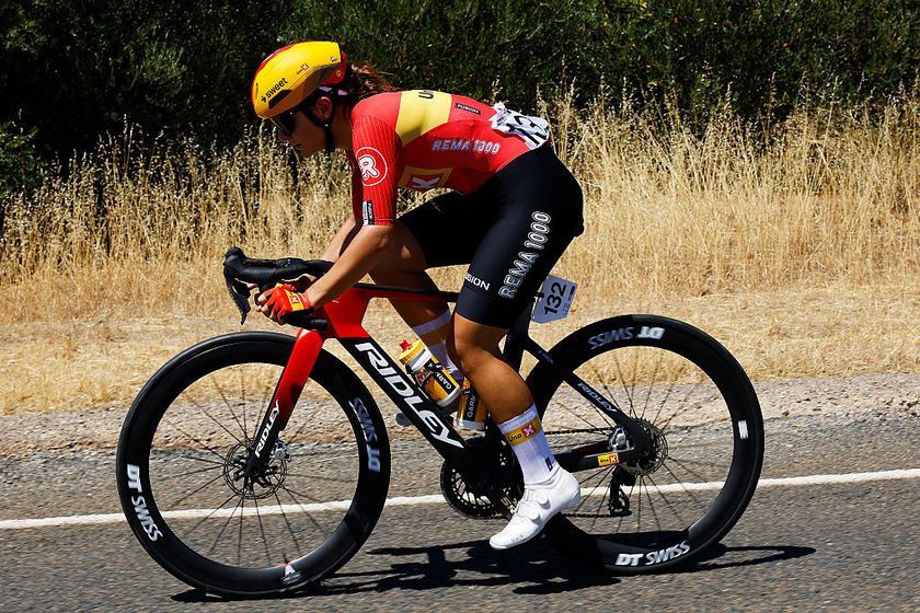 WILLUNGA, AUSTRALIA - JANUARY 17: Alessia Vigilia of Italy and Team Uno-X Mobility attacks during the 10th Santos Women&amp;apos;s Tour Down Under 2026, Stage 1 a 137.4km stage from Willunga to Willunga 134m / #UCIWWT / on January 17, 2026 in Willunga, Australia. (Photo by Con Chronis/Getty Images)