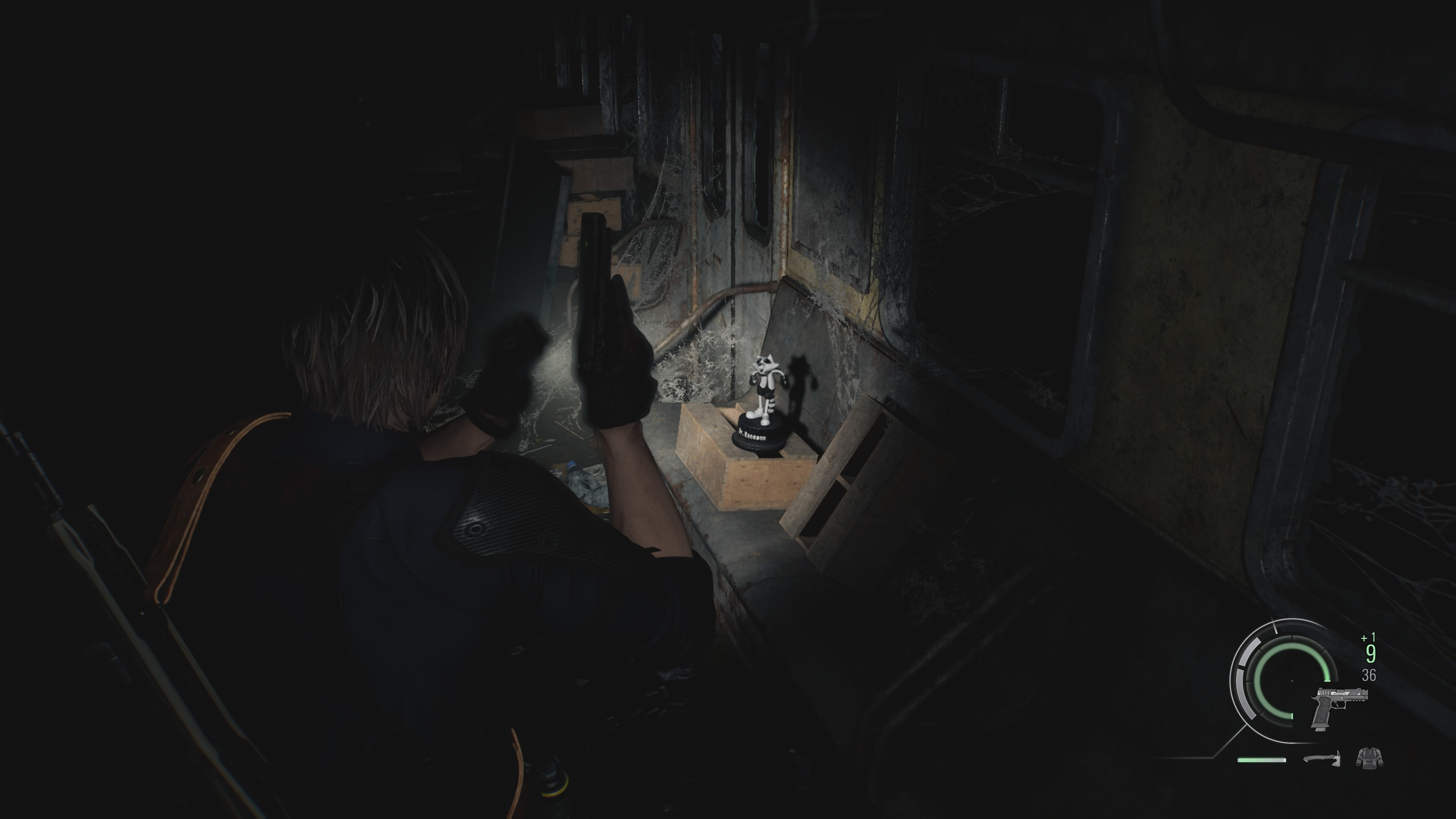 Resident Evil Requiem Mr. Raccoon on a subway train seat