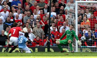 The high point of Owen's short Manchester United career came with the winner in the derby against City