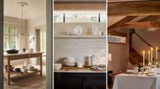 composite of three images showing TWC's farmhouse edit with home decor