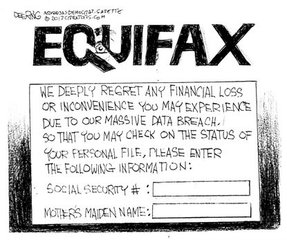 Editorial cartoon U.S. Equifax data leak