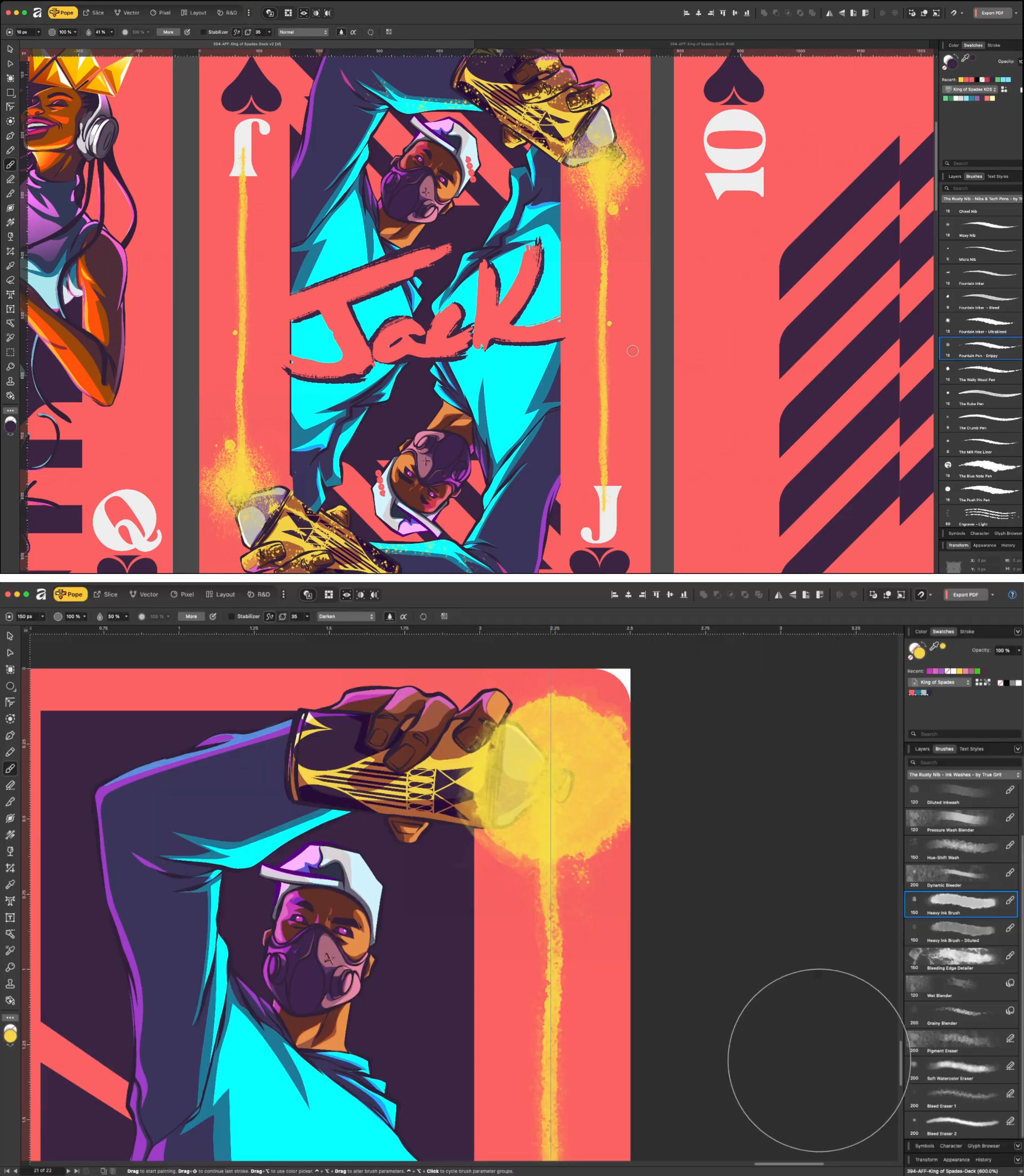Spray paint effect in an art app