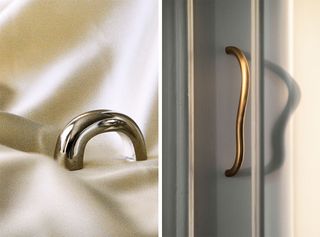 door handles in brass and polished nickel