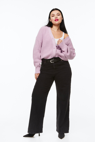 Digital Lavender Color Trend 2023 | H&M Rib-Knit Cardigan 