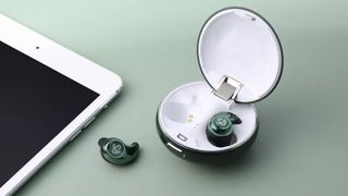 Earbuds and open charging case
