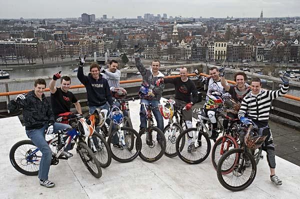 These riders made the most of an unusual "downhill" opportunity