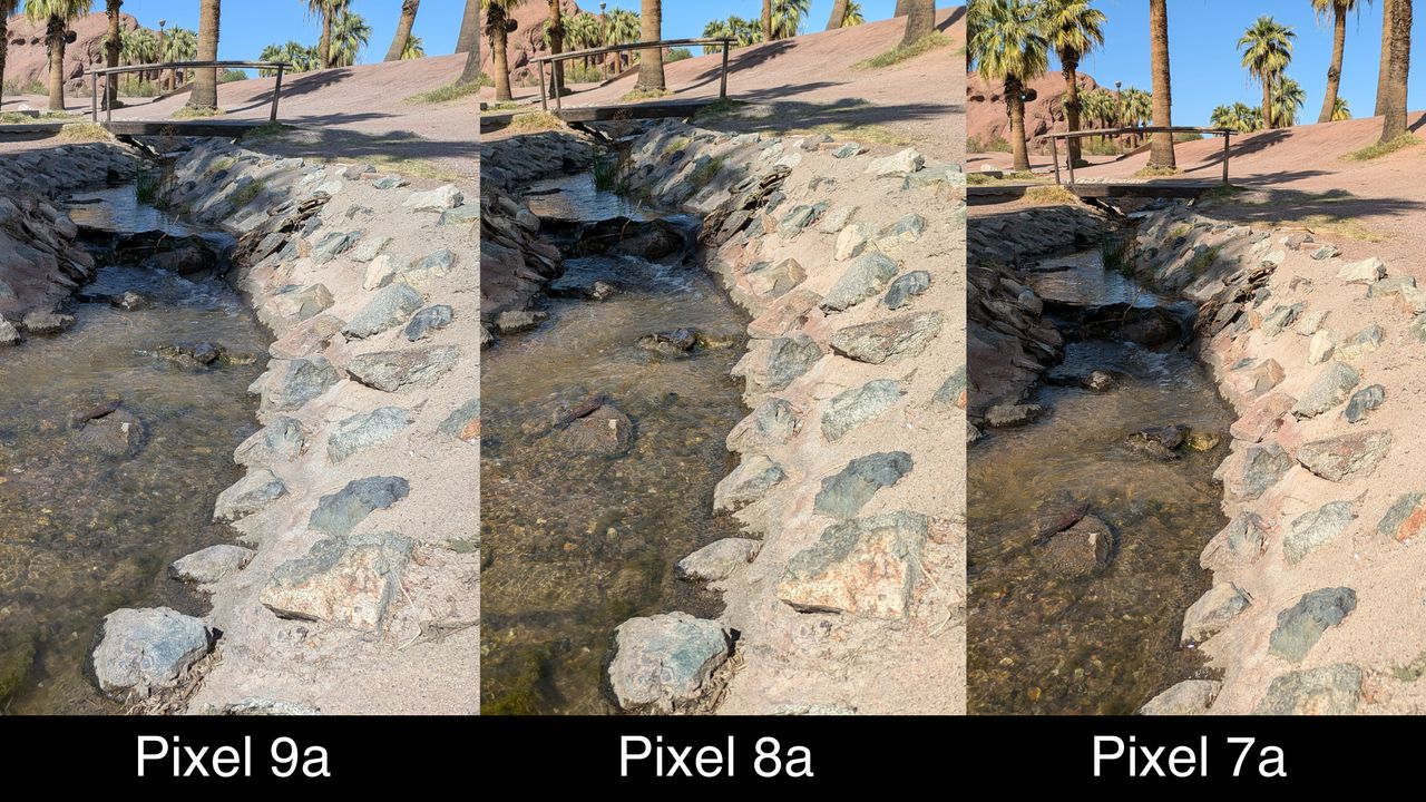 Camera samples comparing the Google Pixel 9a to the Pixel 8a and Pixel 7a.
