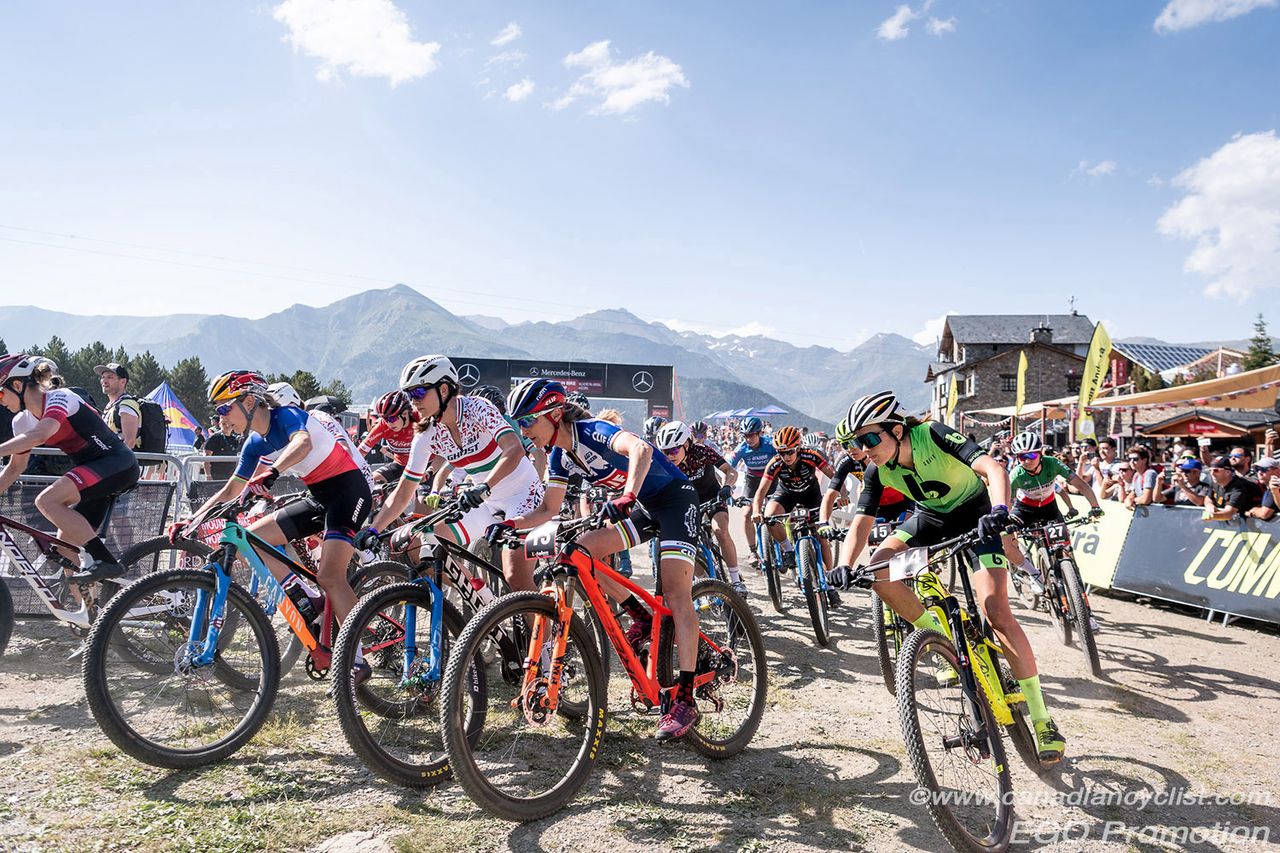 Pauline Ferrand Prevot (Canyon Factory Team), Barbara Benko Ghost Factory Racing), Catherine Pendrel (Clif Pro), Candice Lill