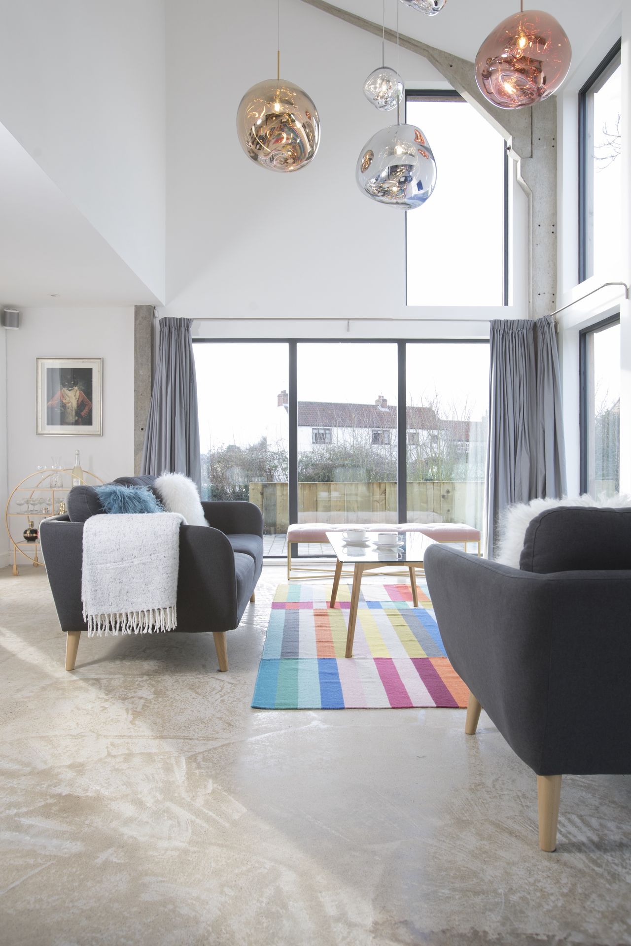 white living room in self build home