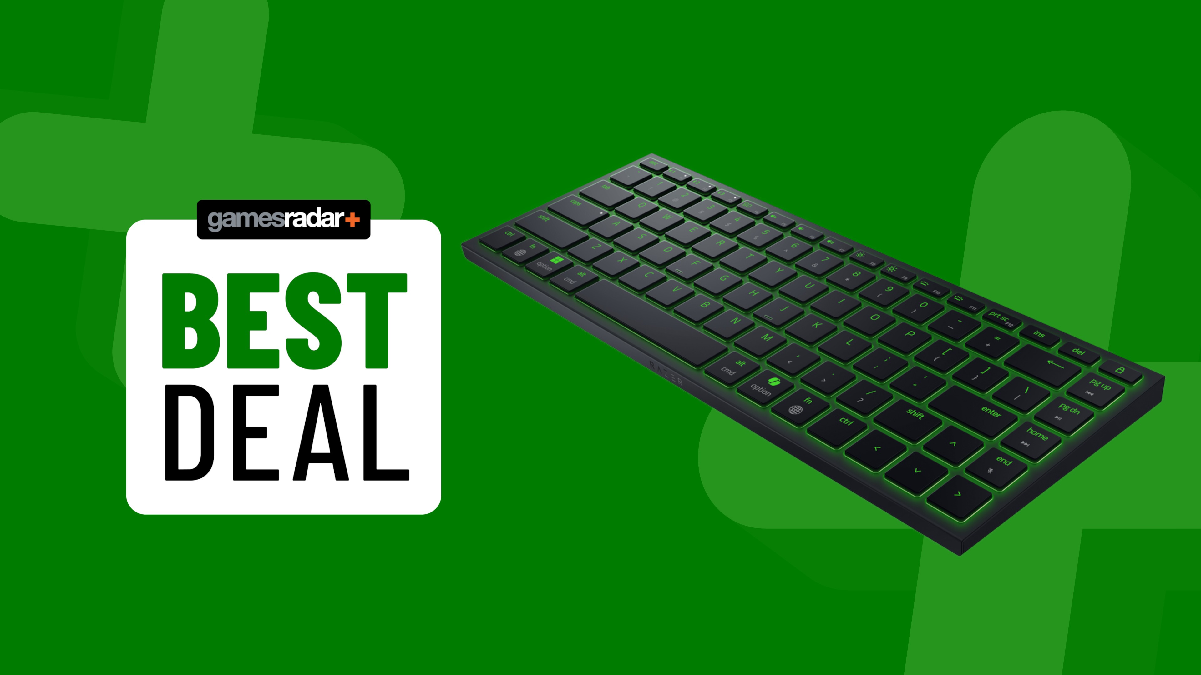 Razer Joro keyboard on a green background with best deal badge