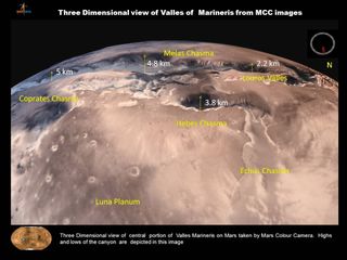 3-Dimensional View of Valles Marineris