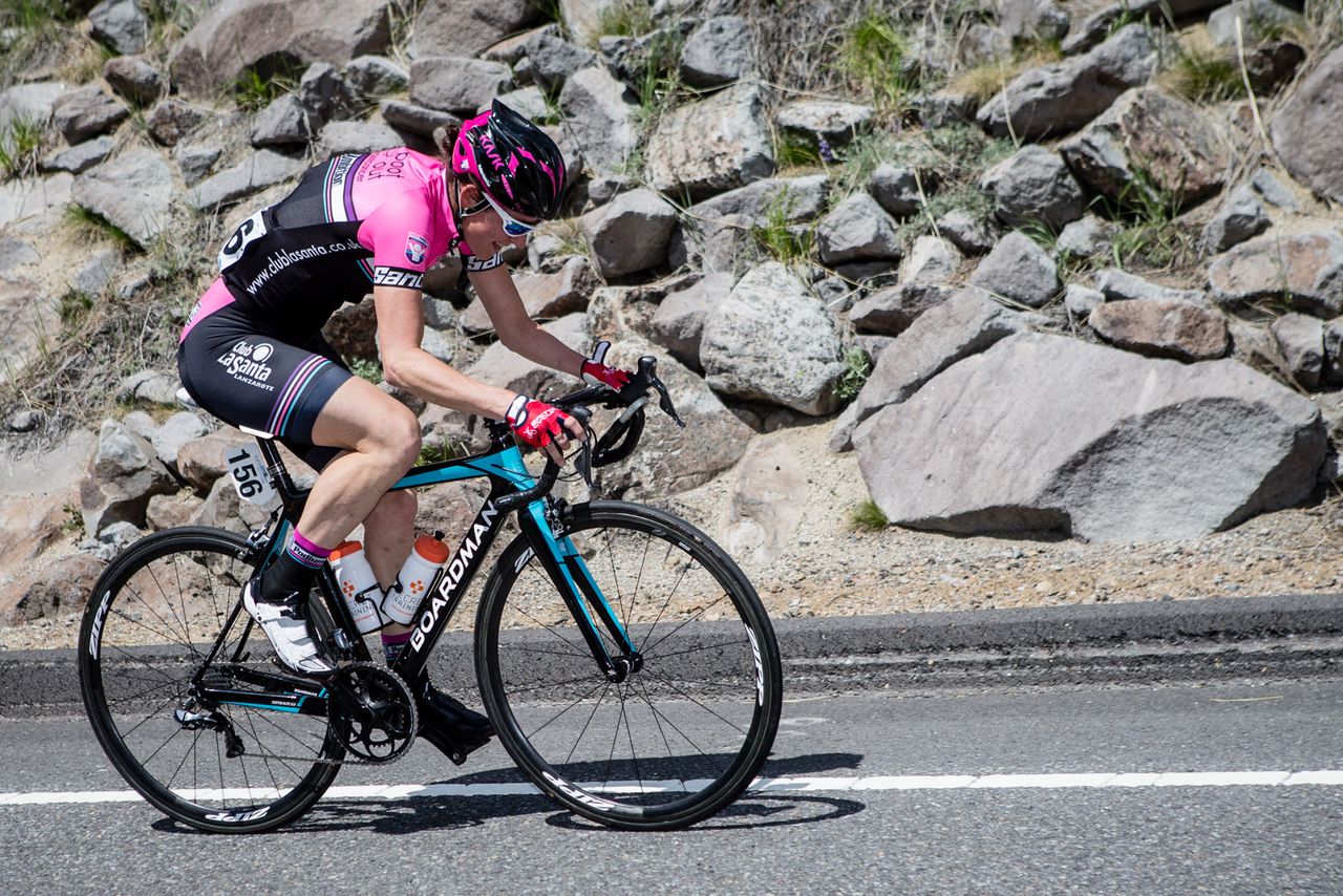 Sarah Storey (Podium Ambition) goes off on a solo break