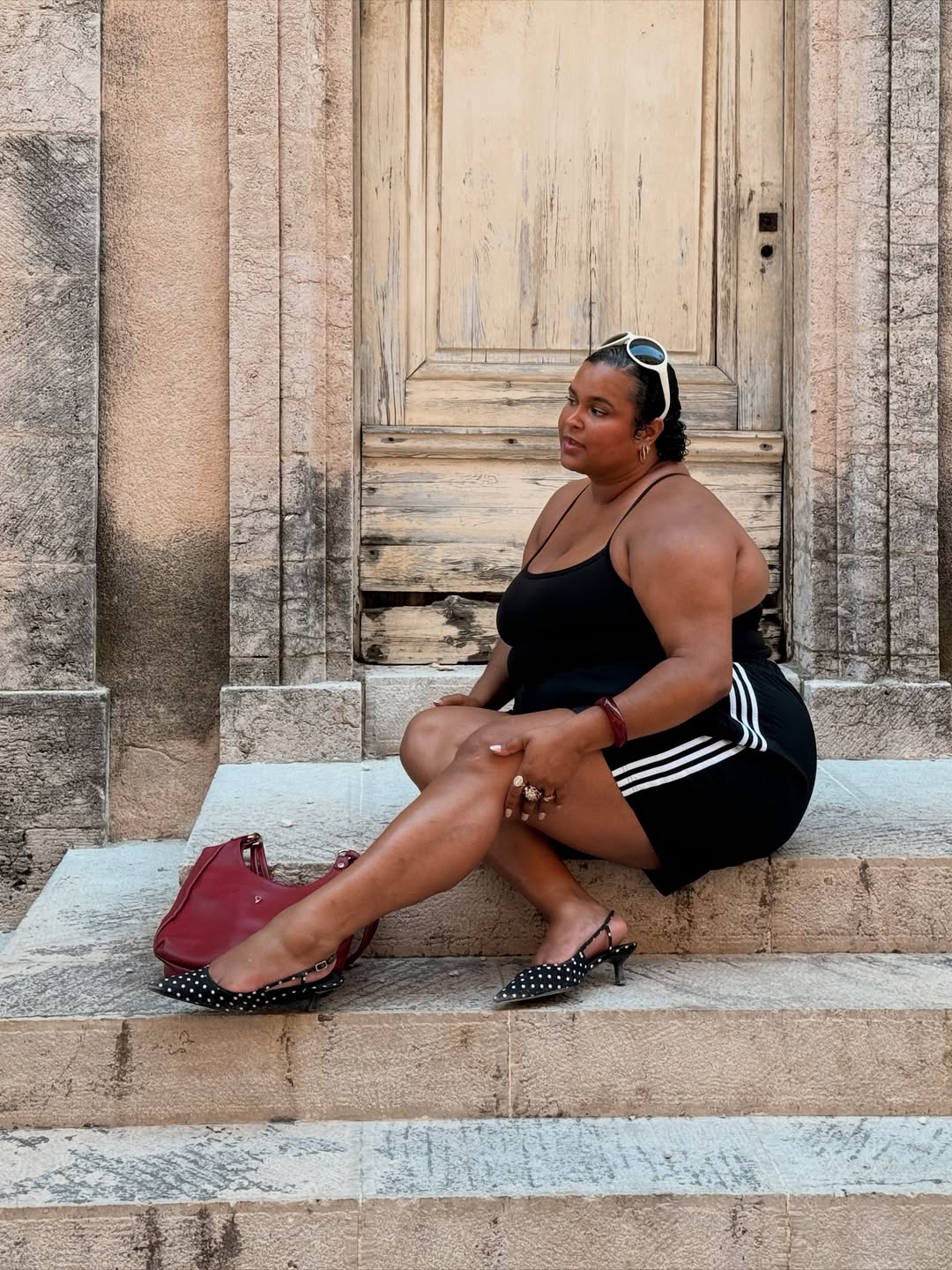 Marie-Anna in sporty shorts