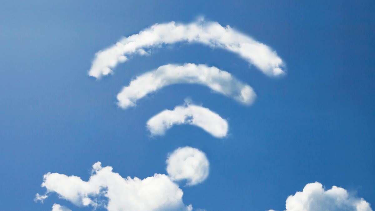 Clouds formed like wifi icon