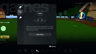 Roblox on PS5 using PSN voice chat
