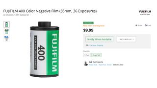 Fujifilm 400 product listing B&H