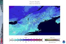 Map of Snow Depth - Jan. 22, 2014