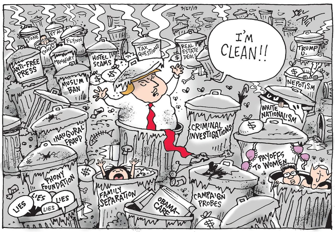 &amp;amp;nbsp;&amp;amp;nbsp;Political Cartoon U.S. Trump Mueller Investigation Report Scandal clean slate