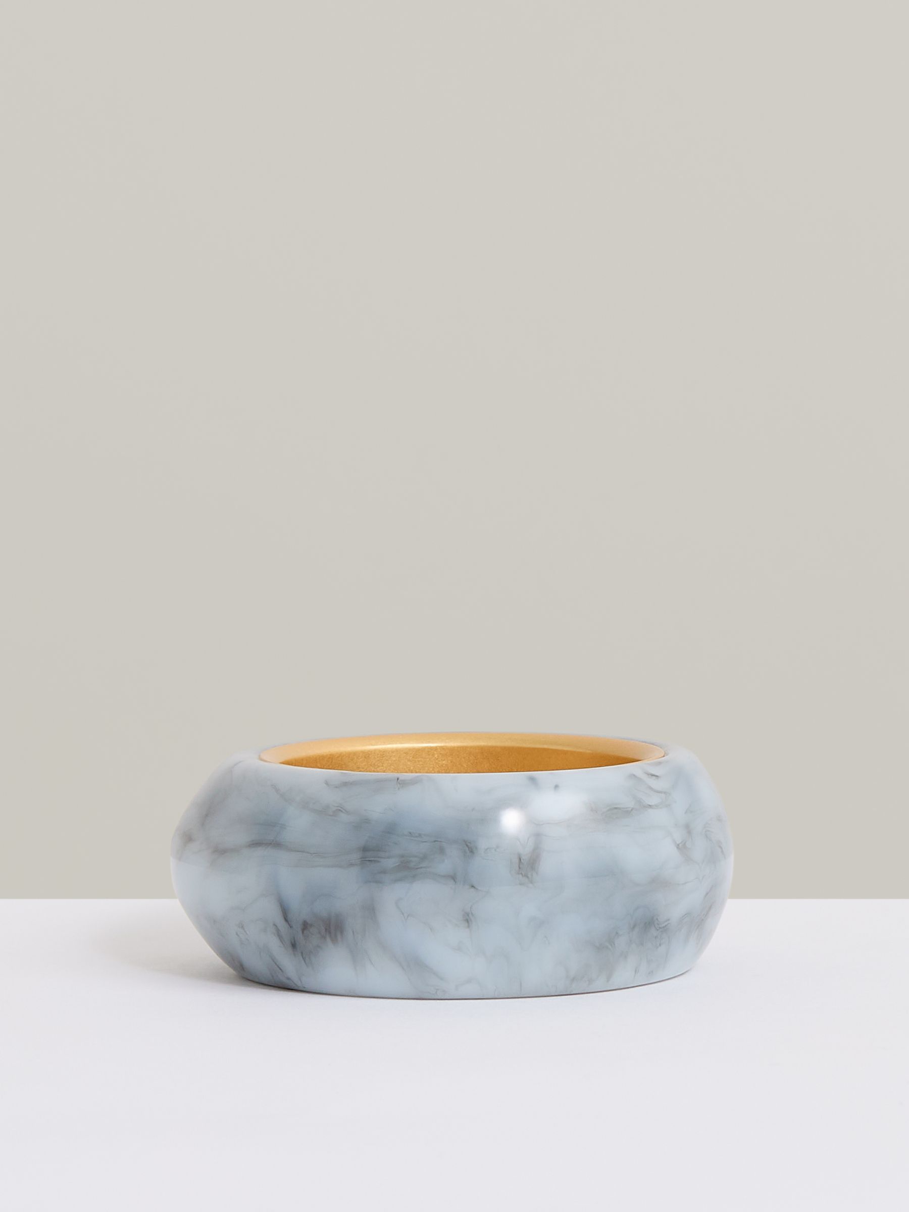 Curve Marble Bangle in Gold Tone