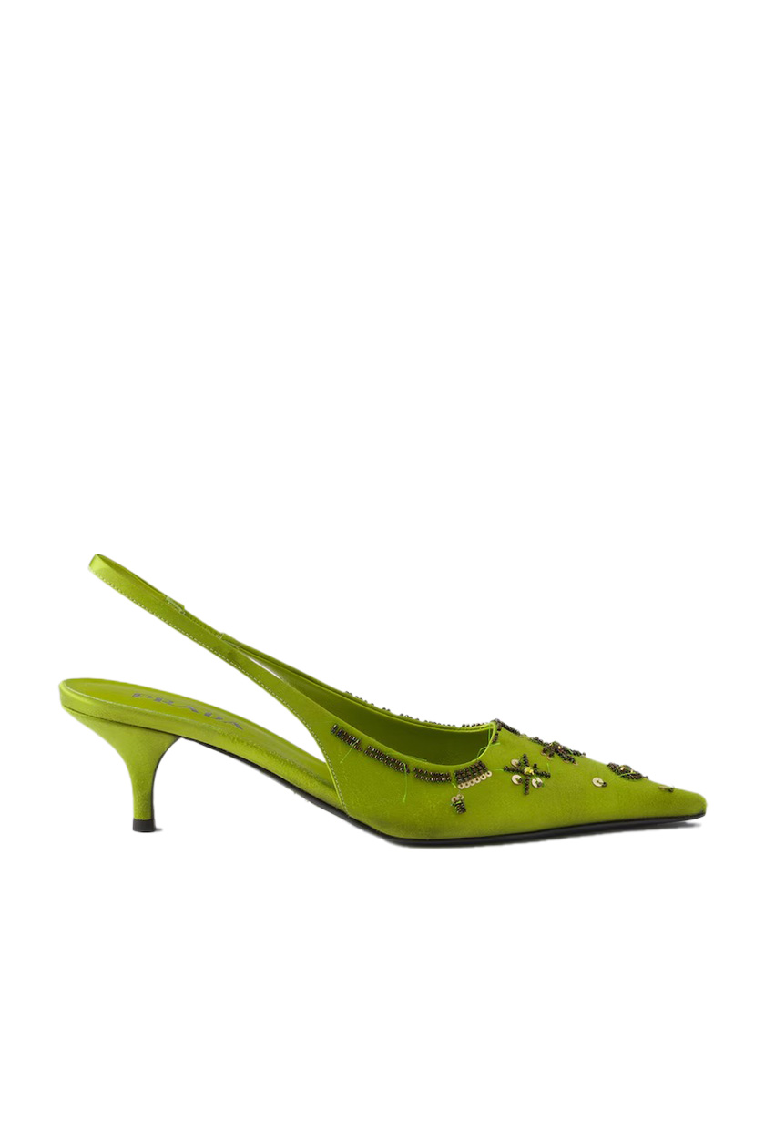 prada, Embroidered Pumps