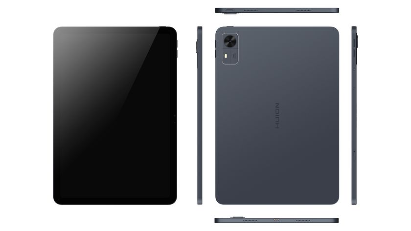 A black Android tablet