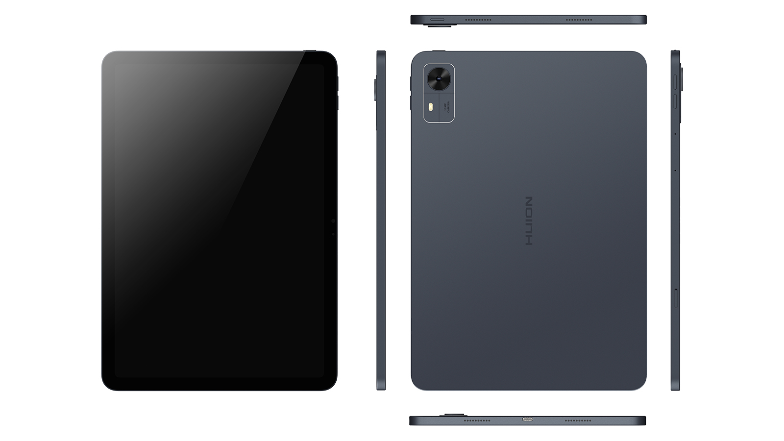 A black Android tablet