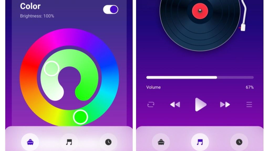 Smart Life App controlling the Encalife Aurora Borealis Northern Lights Galaxy Projector
