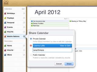 How to share a calendar from iCloud.com