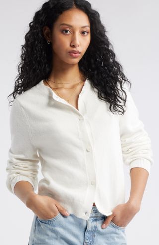 BP., Crewneck Cotton Blend Cardigan