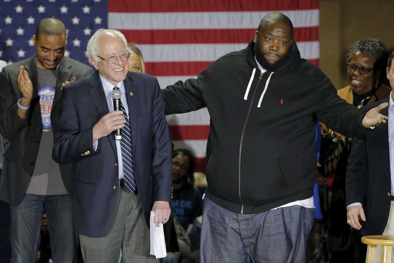 Bernie Sanders with rapper Killer Mike in South Carolina.