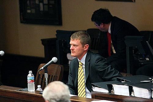 Floyd Landis described the day of Greg Lemond's testimony as 'terrible' during questioning today.