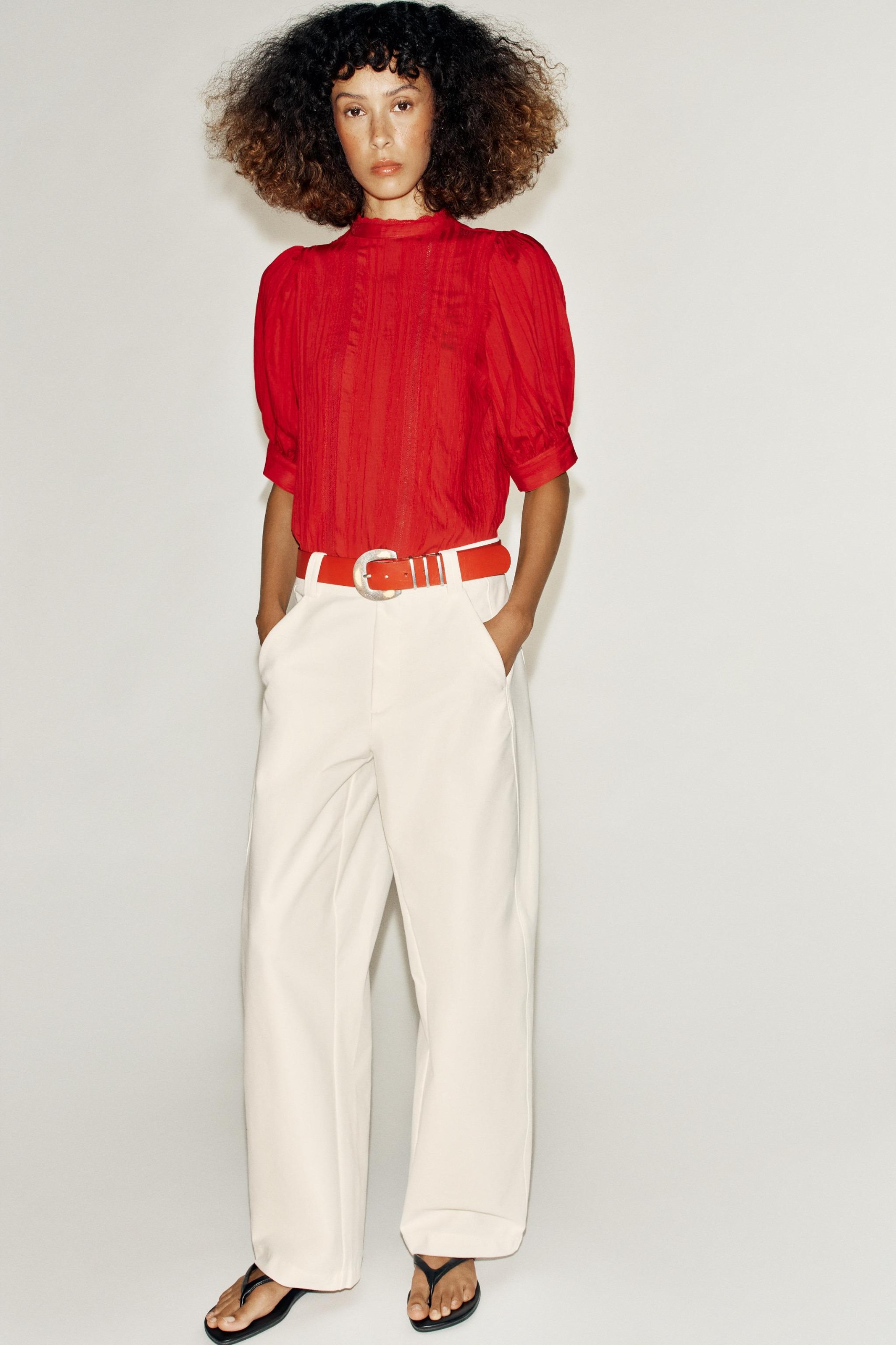 Zara, Romantic Lace Blouse - White - Xs