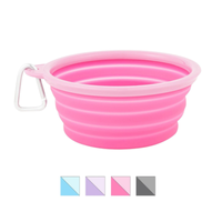 Prima Pets Collapsible Silicone Travel Dog &amp; Cat Bowl with Carabine