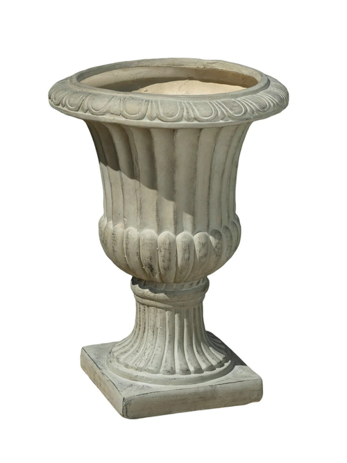 Tall Antique White Italian Urn Planter