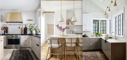 three farmhouse kitchen lighting ideas with pendants and wall lights