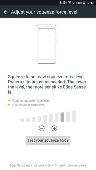 HTC U11 edge sense settings