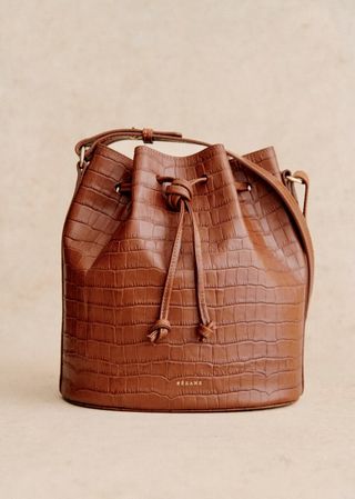 Farrow Bag - Camel Croco Print - Vegetable Tanned, Crocodile Embossed Smooth Bovine Leather - Sézane