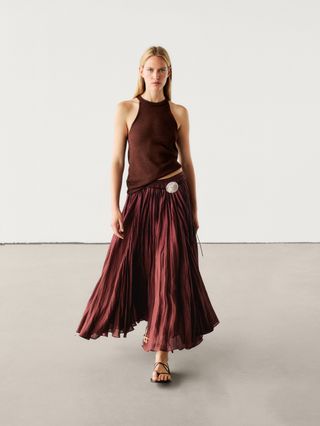 Ramie Midi Skirt