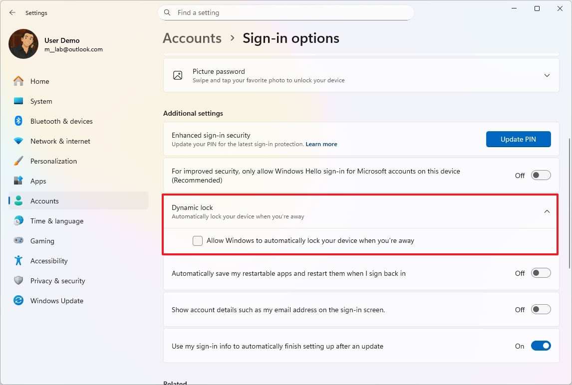 Windows 11 Dynamic Lock