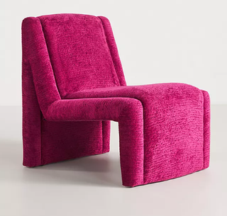 Hot pink curved accent chair