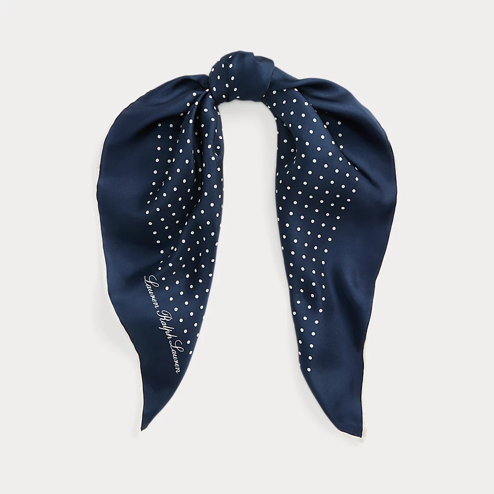 Polka Dot Silk Twill Square Scarf
