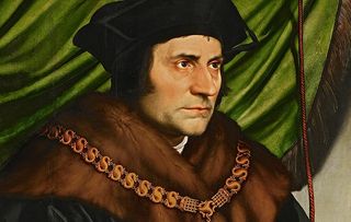 Sir Thomas More, 1527, by Hans Holbein the Younger (1497/8–1543). 29in by 23in, painted in 1527 in oil on oak. Part of the Frick Collection, New York, USA (Photographed by Michael Bodycomb)