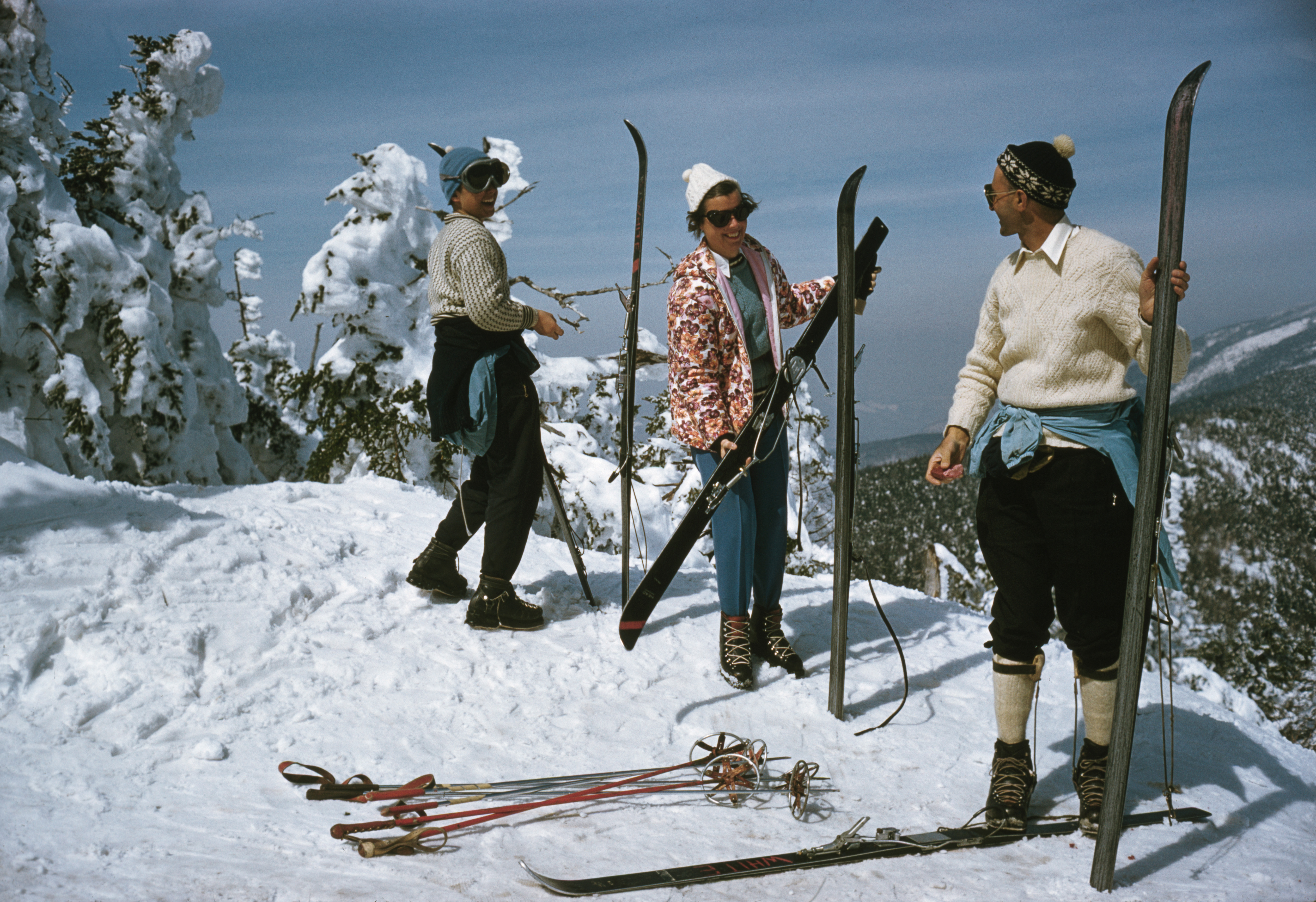 Skiing at Sugarbush, a mountain resort in Vermont, April 1960