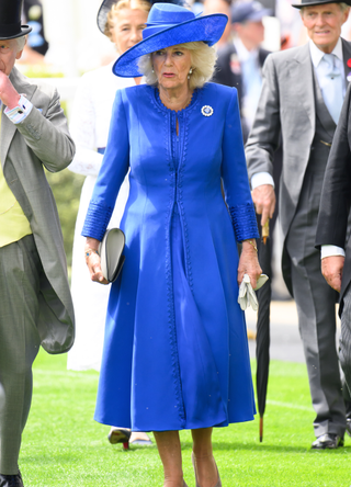 Queen Camilla attends day one of Royal Ascot 2024 at Ascot Racecourse on June 18, 2024 in Ascot, England