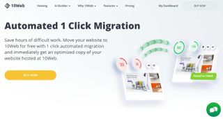 AI Website Builder's webpage promoting its AI migration feature
